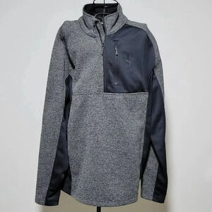 Spyder 1/4 Zip Pullover XXL Men's Black Gray Zipper Chest Pocket Embroidered